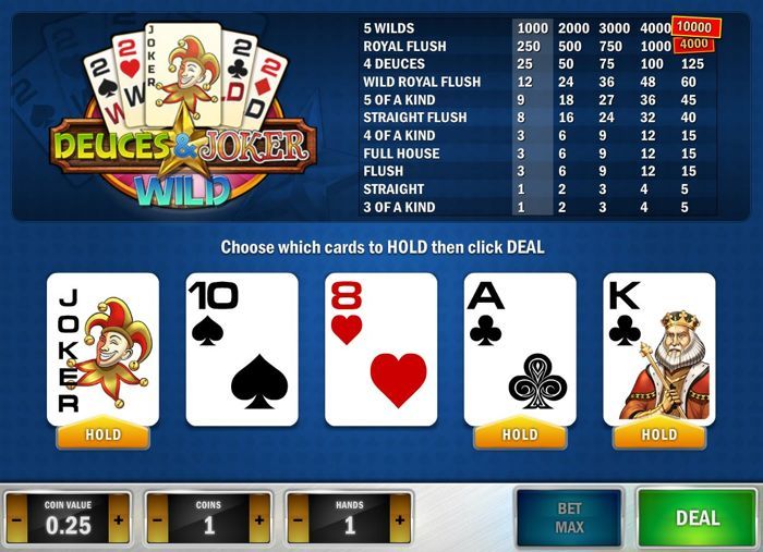 100 hand video poker - Deuces and Joker Screenshot