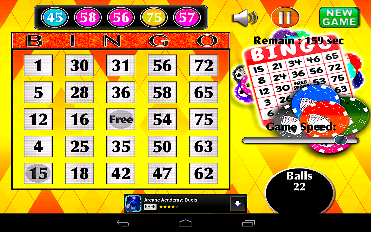 75 Sfera Instant Bingo Schermata