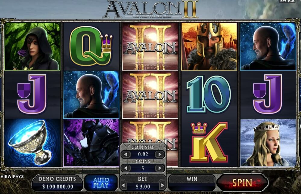 Avalon II Slot - La bÃºsqueda del Grial Captura de pantalla