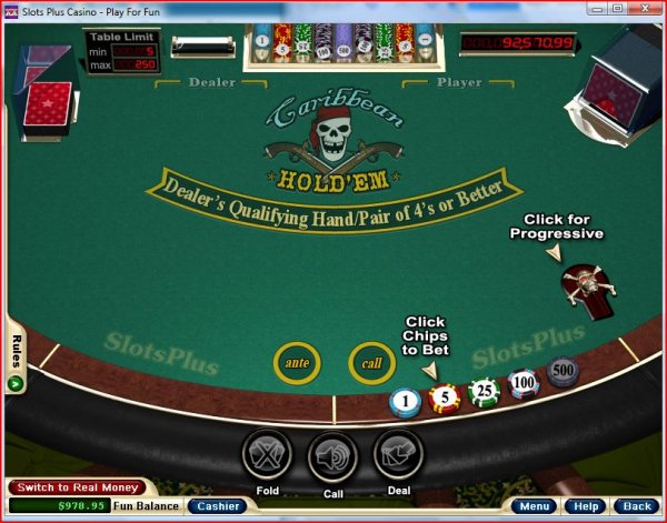 Karibiskt Hold'em Poker Skärmdump
