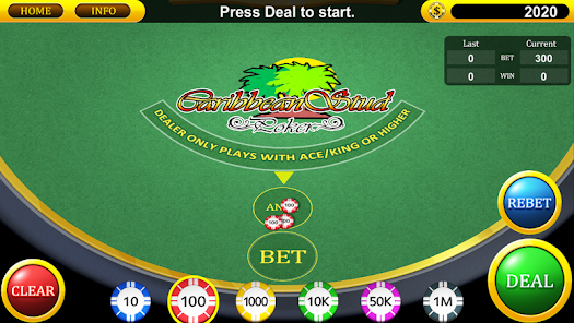 Il poker caraibico stud Schermata