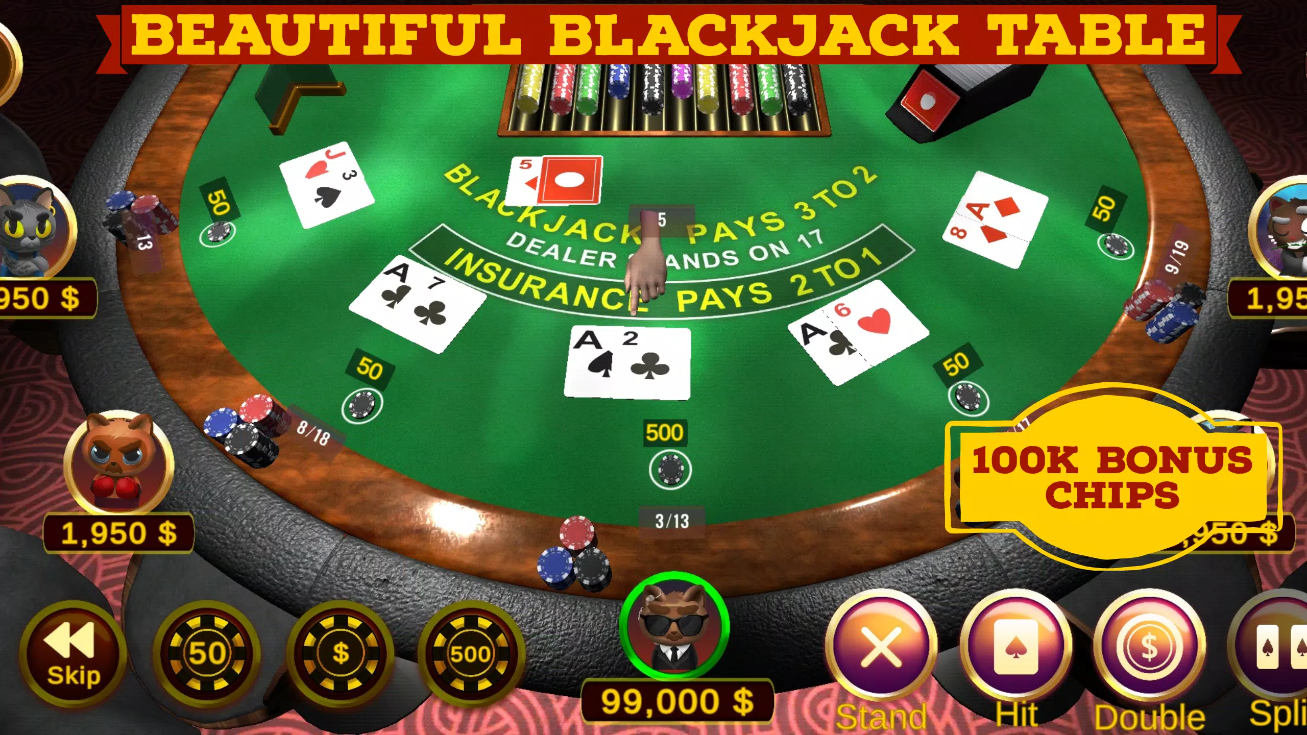 Double Double Bonus Poker 50 Play es una variante de pÃ³ker que se juega con 50 manos simultÃ¡neamente. Captura de pantalla