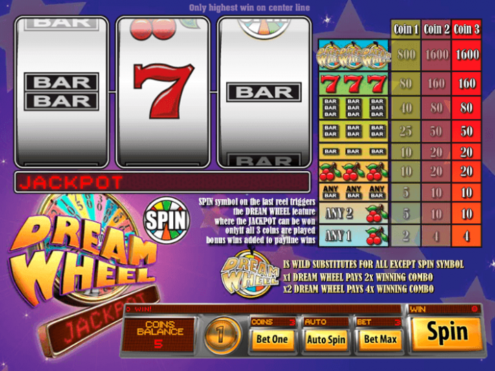 Slot Dream Wheel Progressive Jackpot Zrzut ekranu