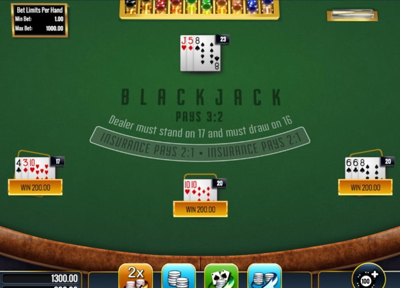 Multihand Spanish Blackjack Gold Screenshot
