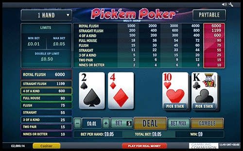 Pick Em Poker (Poker PodÄ…Å¼aj za Nim) Zrzut ekranu