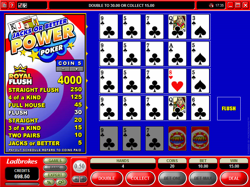 Einzelhand Jacks or Better Video Poker Screenshot