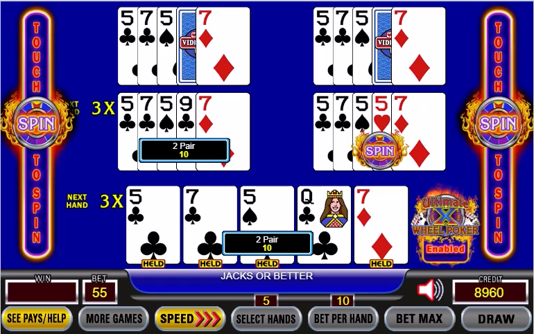 Super Aces Multiplier Video Poker Screenshot