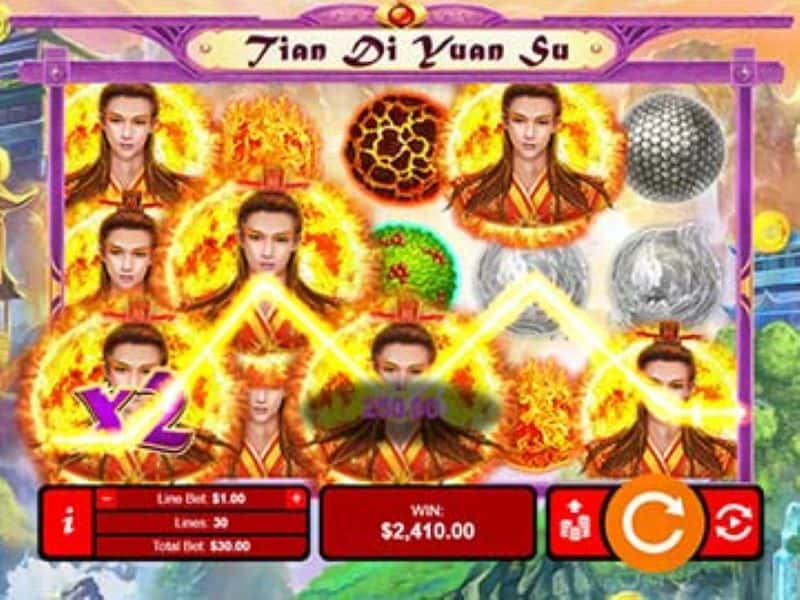 Automat do gry Tian Di Yuan Su. Zrzut ekranu