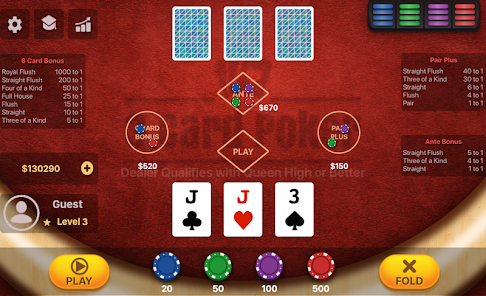 Tri-Card Poker Screenshot