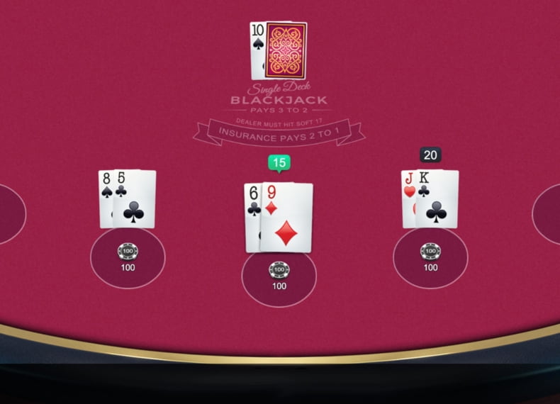 Vegas Single Deck Blackjack (Blackjack Ã  une seule main de Las Vegas) Capture d'écran