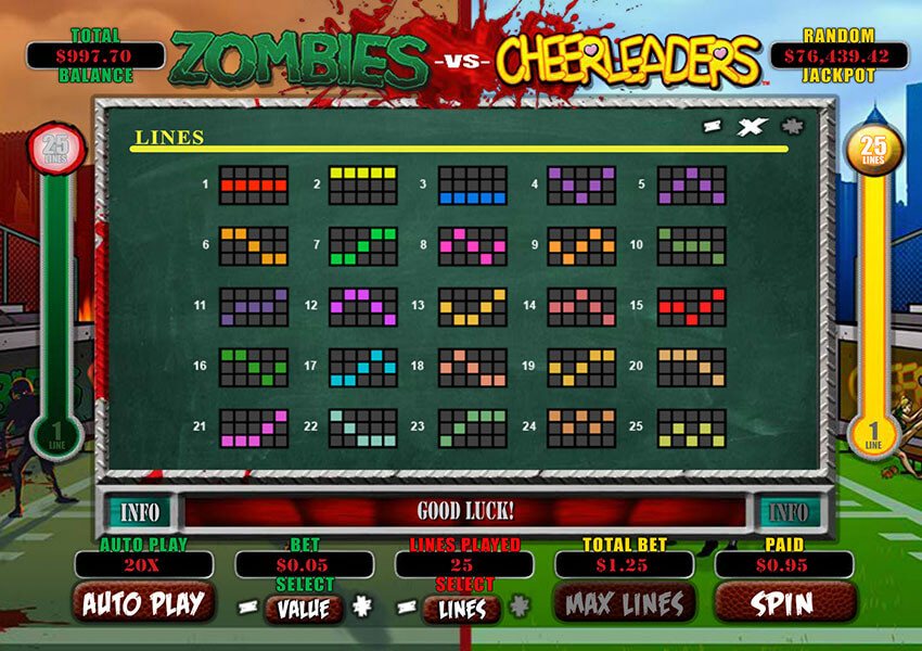 Slot Zombies VS Cheerleaders Zrzut ekranu