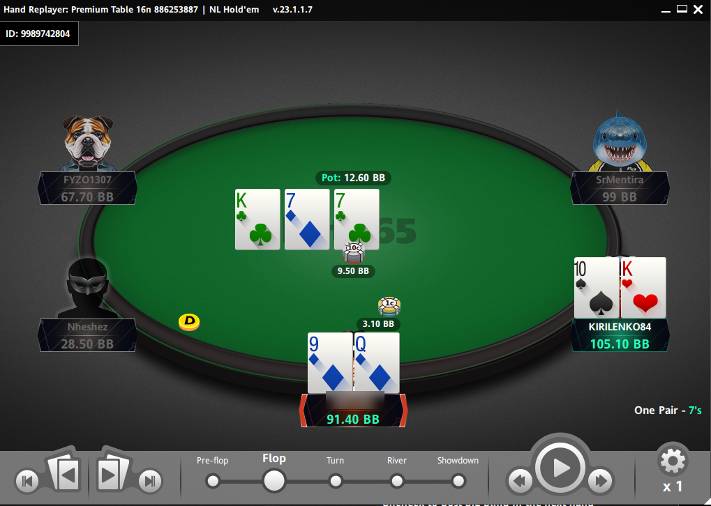 Bet 365 replayer screenshot